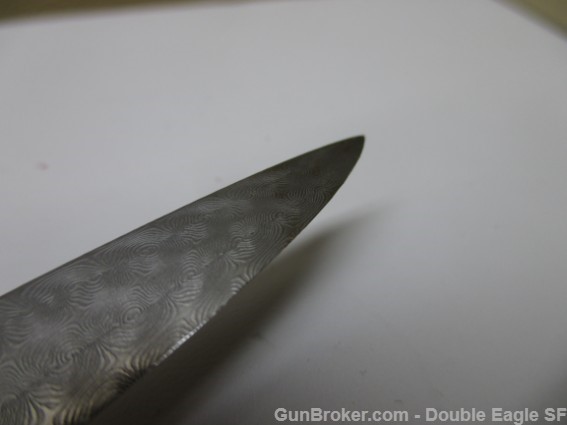 Jerry RADOS Vintage Custom Damascus STILETTO W/Pinup Girl Scrimshaw -img-21