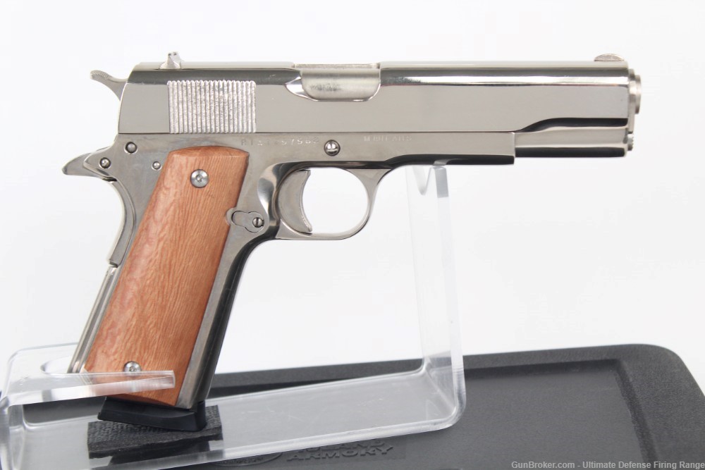 Excellent Armscor Rock Island M1911-A1FS Factory Hi-Polish Nickel 45 ACP -img-0