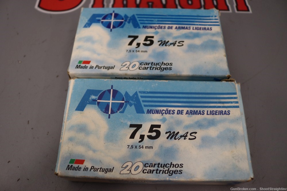 Lot O' 62 Rounds of 7.5 French MAS FMJ Rifle Ammo - Milsurp & Commercial-img-1