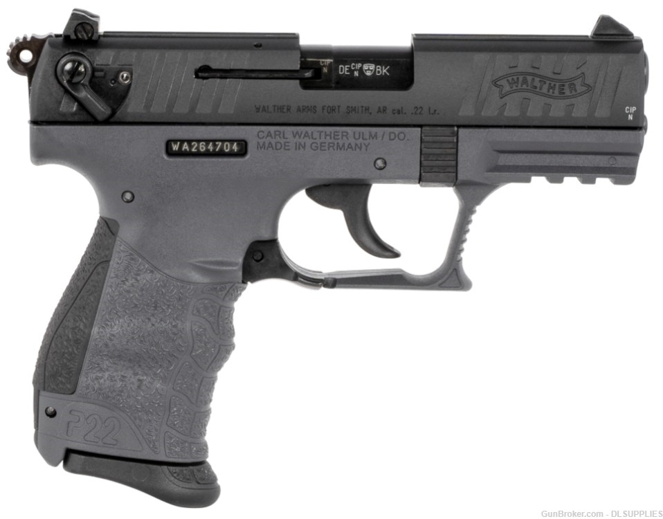 WALTHER ARMS P22 Q P22Q TUNGSTEN GRAY FRAME BLACK SLIDE 3.42" BBL .22LR-img-0