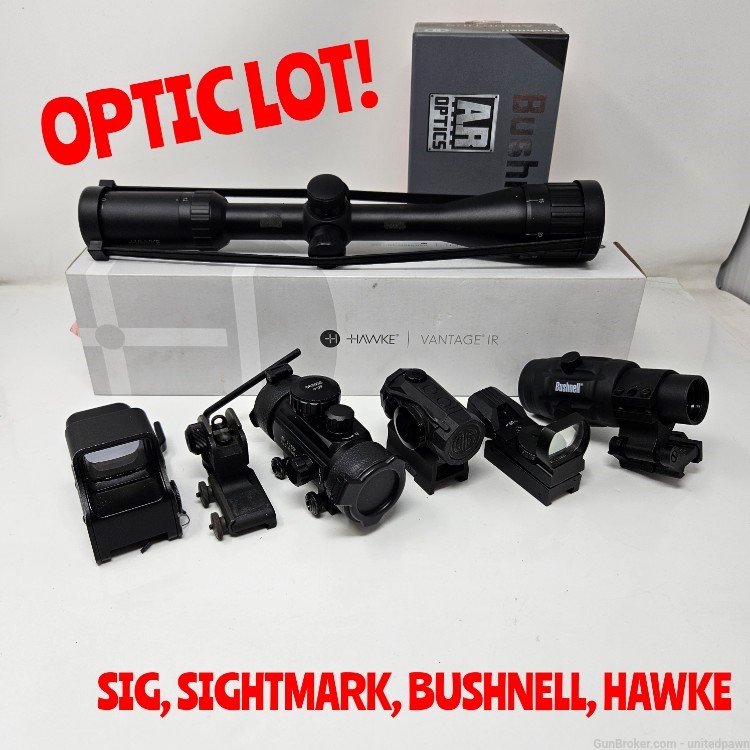 Scope red dot optic lot! Sig Romeo, Bushnell, sightmark -img-0