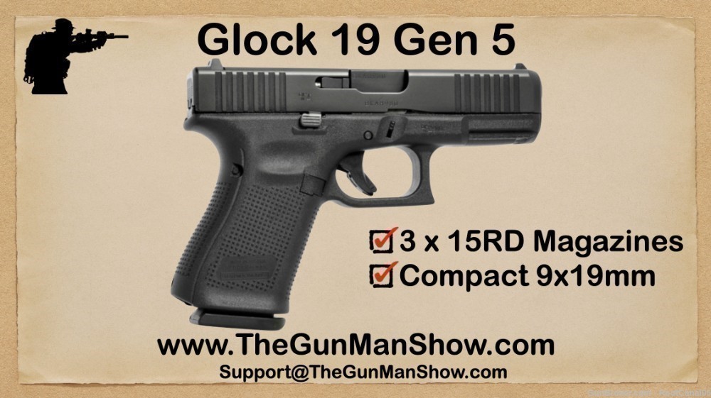 Glock G19 Gen 5, 3x15 RD mags-img-0