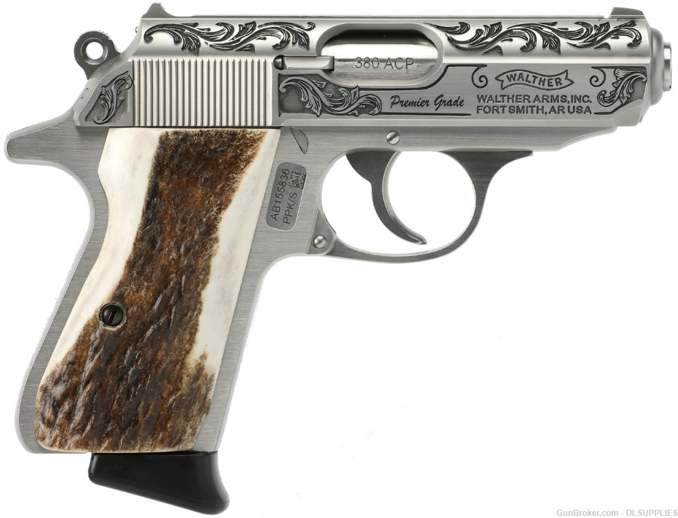 WALTHER ARMS PPK/S STAINLESS ENGRAVED TYLER GUN WORKS PREMIER 3.3" .380ACP-img-0