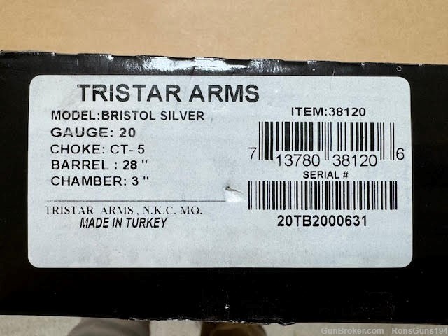 Tristar Bristol 20 GA 28inch Barrel, 3" chambers-img-18