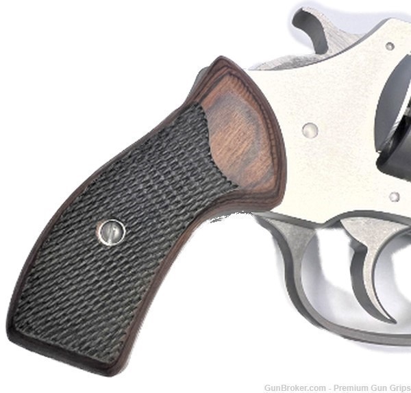  Charter Arms Grips universal fit Rosewood Checkered Classic-img-4