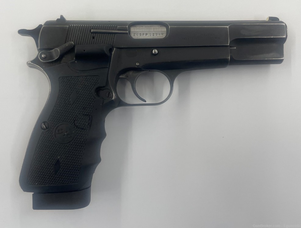 Browning Hi Power 9mm w/Pistol Grip Laser 1-13rd Mag -img-0