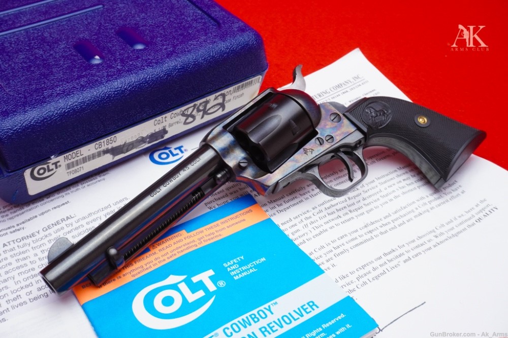 2000 Colt Cowboy SAA .45 Colt 5.5" Blue/CCH Finish Collector Grade In Box!-img-0