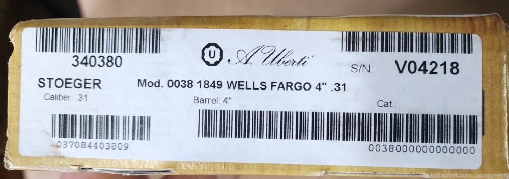Uberti 340380 1849 Wells Fargo Pocket Pistol Octagon 31cal 4" SHIPS FAST-img-8