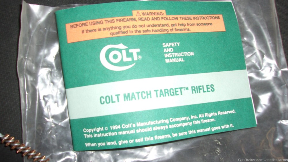 Colt Match Target Manual, Magazine, Sling, brush package *PENNY*-img-1