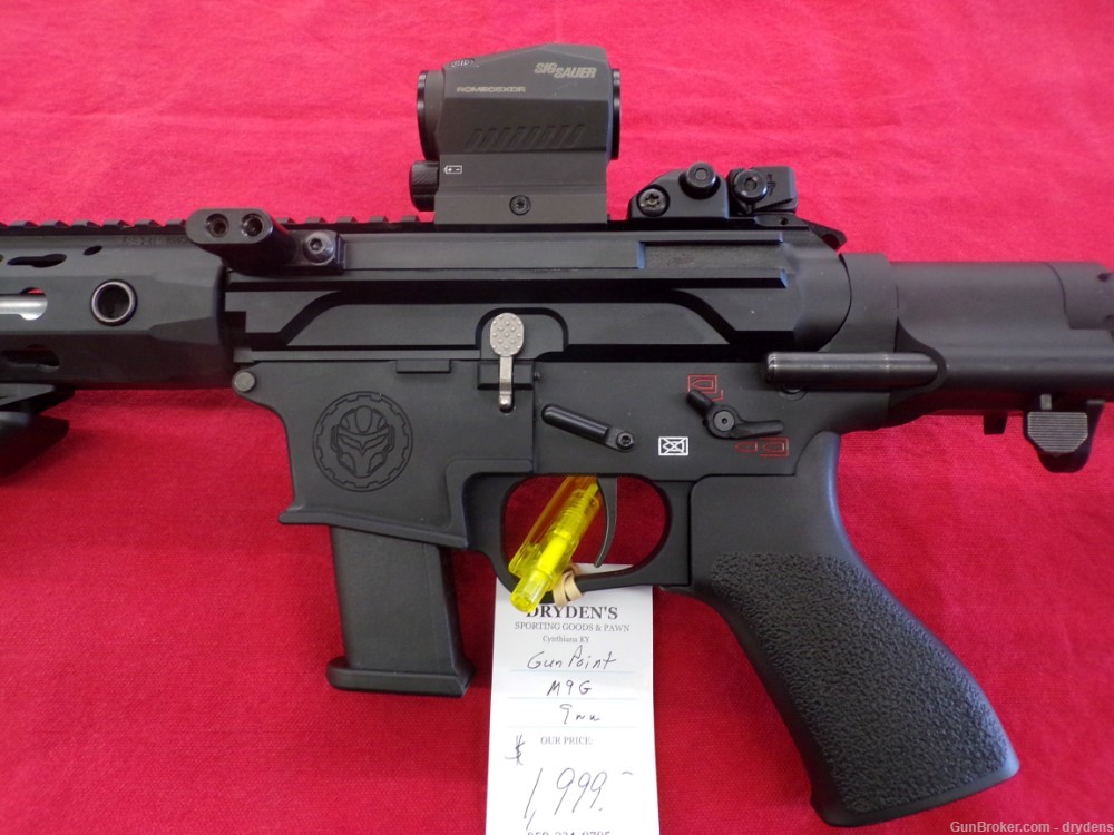 Gun Point M9G 9mm pistol w/ Maxim brace Knights Rail Sig Romeo 5 sight PDW-img-2