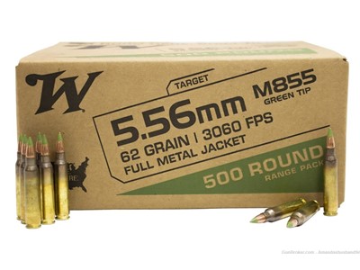 Winchester m855 5.56x45 NATO Lake City 500 rounds