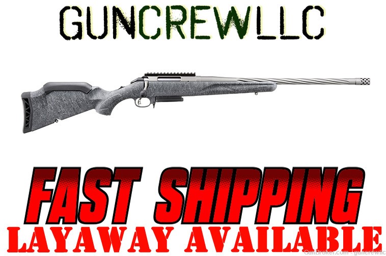 Ruger 46904 American Gen II 243 Win Gray Splatter Spiral Fluted 20" Layaway-img-0