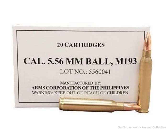 500 rounds New Armscor USA ammo 5.56 M193 FMJ Brass-img-0