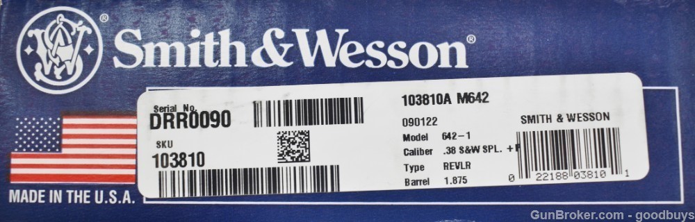 SMITH & WESSON MODEL 642-1 .38 SPECIAL +P * NO INTERNAL LOCK * 103810 LNIB-img-22