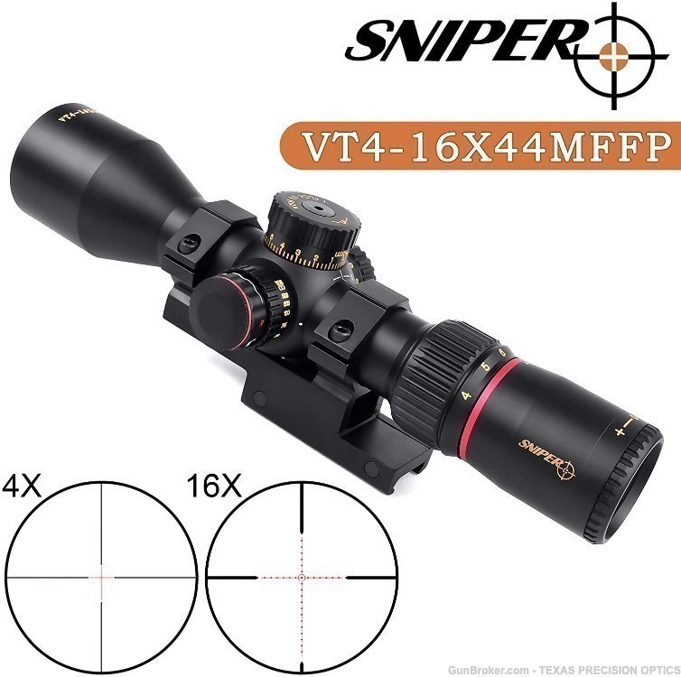 Sniper VT4-16x44 First Focal Plane (FFP) Compact Riflescope 30mm Tube -img-0