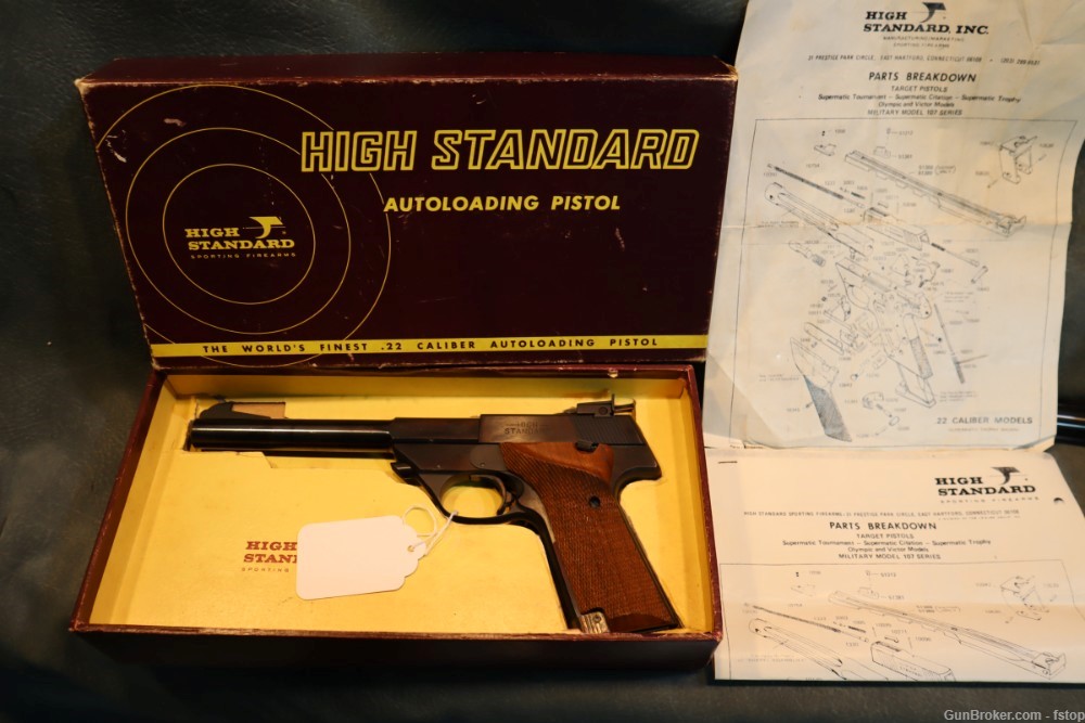 High Standard Supermatic Tournament 22LR Military as new in the box-img-0