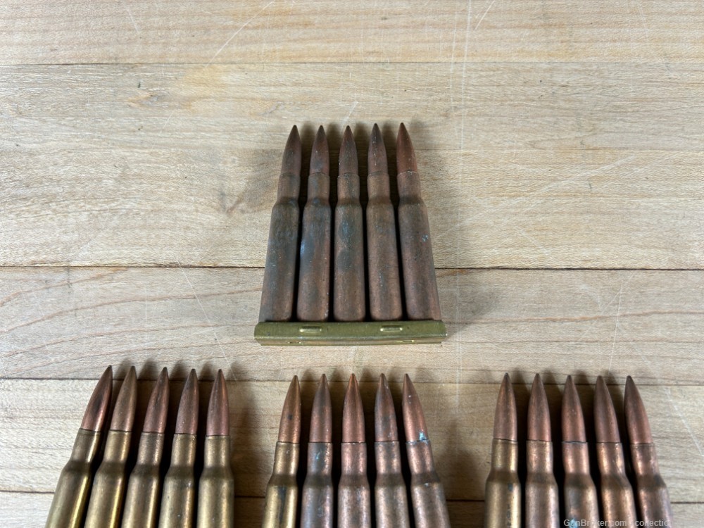 7MM Mauser 7x57 Surplus Rifle Ammo (50 Rounds) With Stripper Clips Estate-img-4