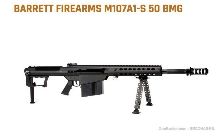 BARRETT 18062-S M107A1-S Improved 50BMG 20"QD MonoPod/Bipod/Case BLK 10+1-img-0
