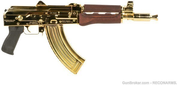 Zastava ZP92762SRGL ZPAP92 AK-47 7.62x39 10" 24K Gold Plated/Serbian Red 30-img-2