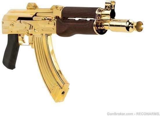 Zastava ZP92762SRGL ZPAP92 AK-47 7.62x39 10" 24K Gold Plated/Serbian Red 30-img-0