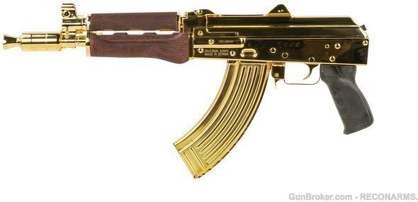 Zastava ZP92762SRGL ZPAP92 AK-47 7.62x39 10" 24K Gold Plated/Serbian Red 30-img-1