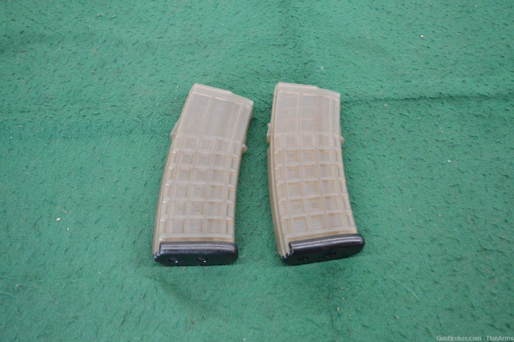 Lot of 2 Pre-Ban Steyr AUG 30rd 5.56 / .223 Rem Waffle Mags Magazines Green-img-0