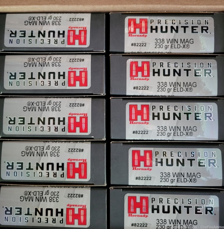 338 Win Mag 230 gr. 338 Winchester Magnum ELDX Hornady no cc fees-img-1