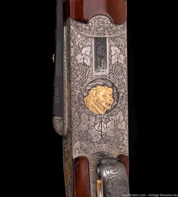 FRANZ SODIA DOUBLE RIFLE – .458 WIN, 9 GOLD INLAYS, WOW!-img-13