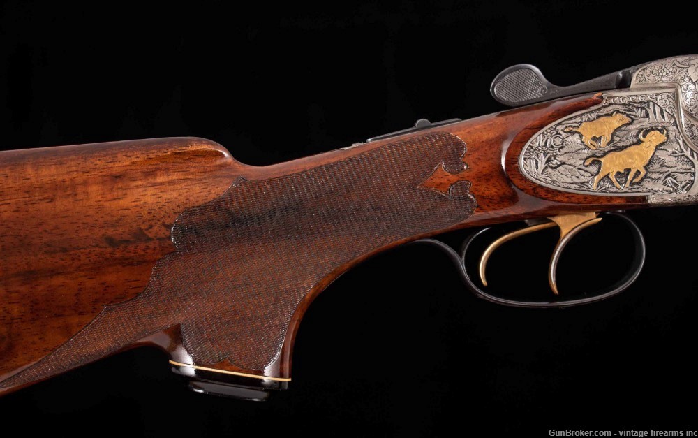FRANZ SODIA DOUBLE RIFLE – .458 WIN, 9 GOLD INLAYS, WOW!-img-9