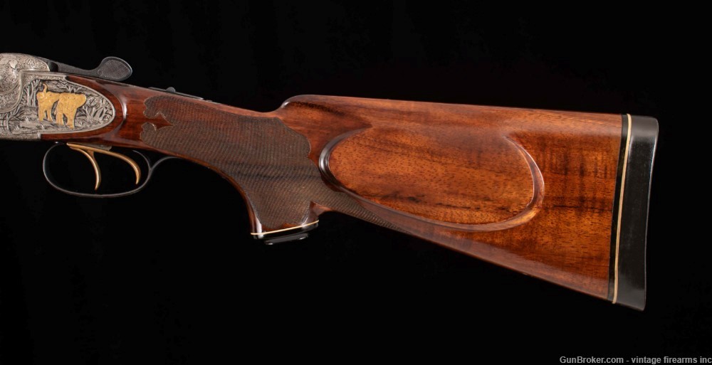 FRANZ SODIA DOUBLE RIFLE – .458 WIN, 10 GOLD INLAYS, WOW!-img-6