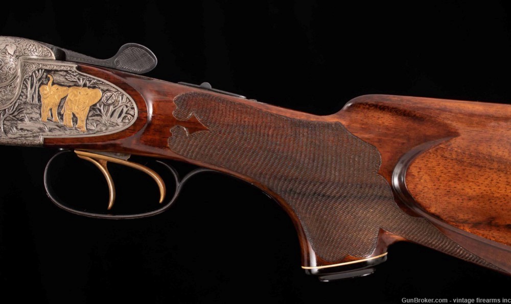 FRANZ SODIA DOUBLE RIFLE – .458 WIN, 9 GOLD INLAYS, WOW!-img-8