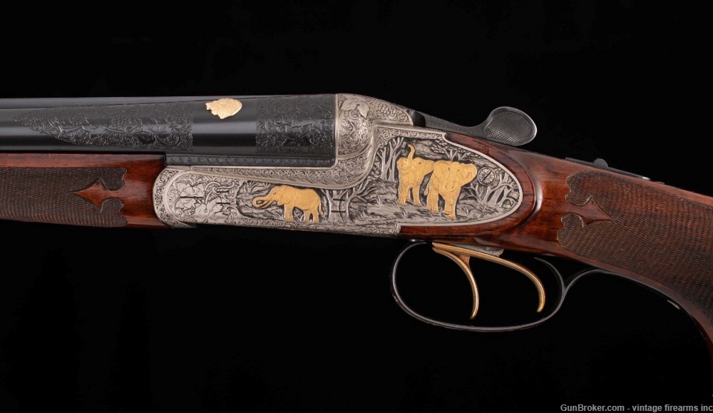 FRANZ SODIA DOUBLE RIFLE – .458 WIN, 9 GOLD INLAYS, WOW!-img-12