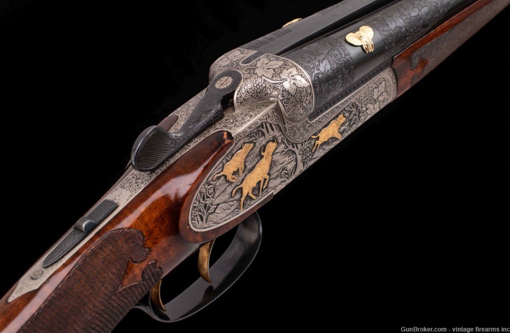 FRANZ SODIA DOUBLE RIFLE – .458 WIN, 10 GOLD INLAYS, WOW!-img-23