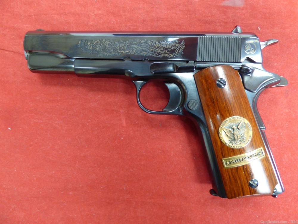 Colt World War I Commemorative 1911 Belleau Wood  45 ACP WWI WW1 1967 Gold-img-1