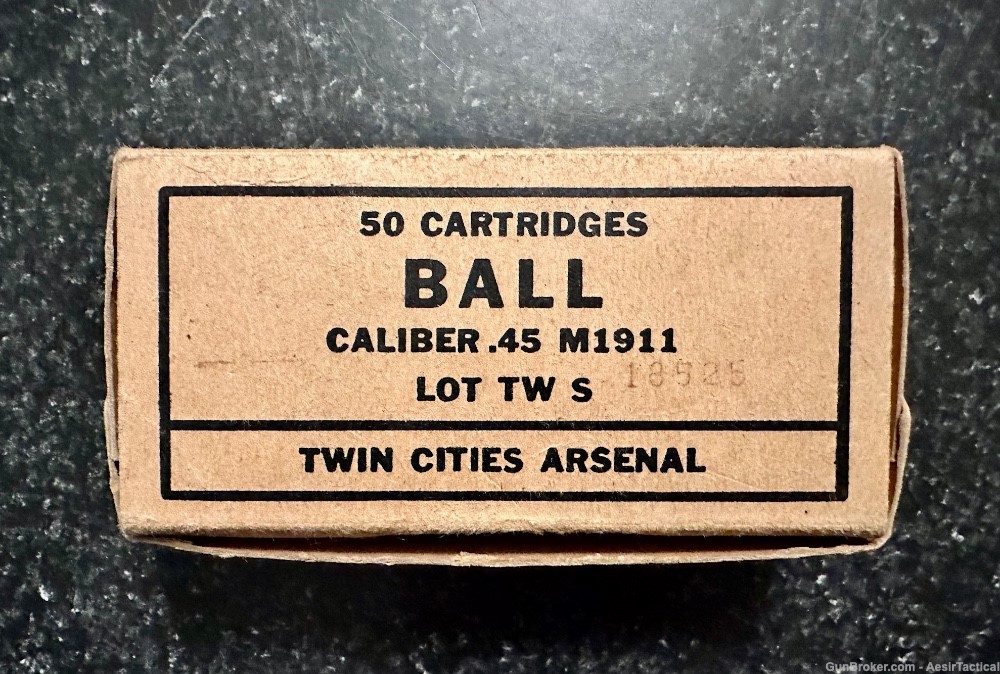 Twin Cities Arsenal M1911 .45ACP Ball vintage military ammo 1956-img-0