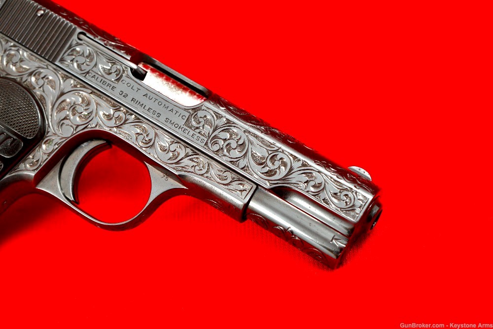 Beautiful Pre-War 1920 Colt M1903 Pocket Hammerless Engraved-img-6