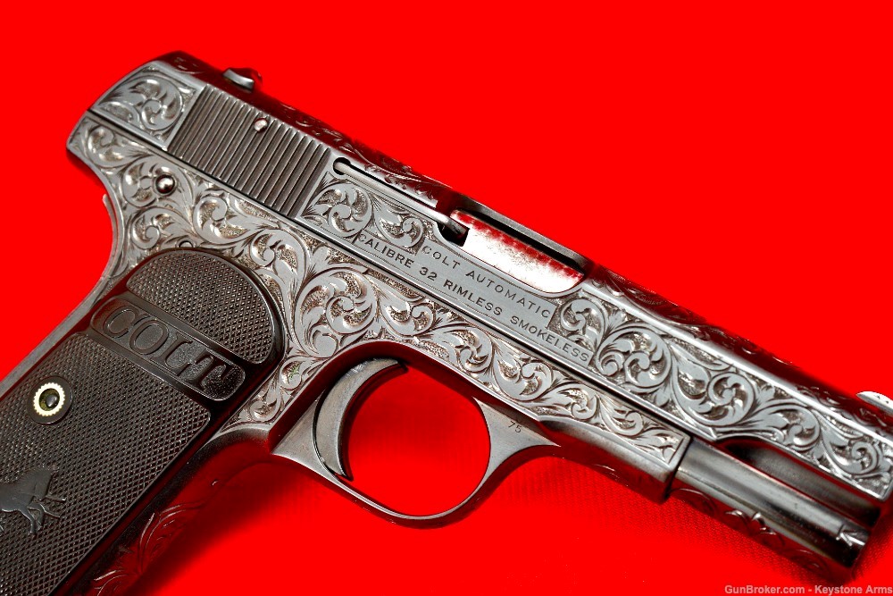 Beautiful Pre-War 1920 Colt M1903 Pocket Hammerless Engraved-img-7