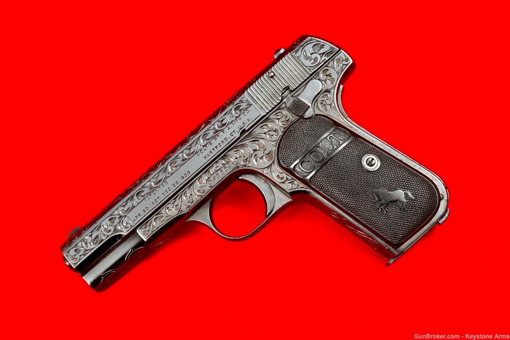 Beautiful Pre-War 1920 Colt M1903 Pocket Hammerless Engraved-img-0