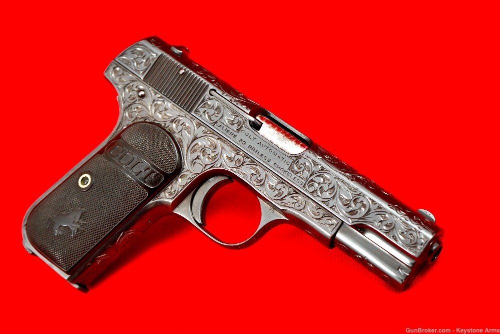 Beautiful Pre-War 1920 Colt M1903 Pocket Hammerless Engraved-img-5