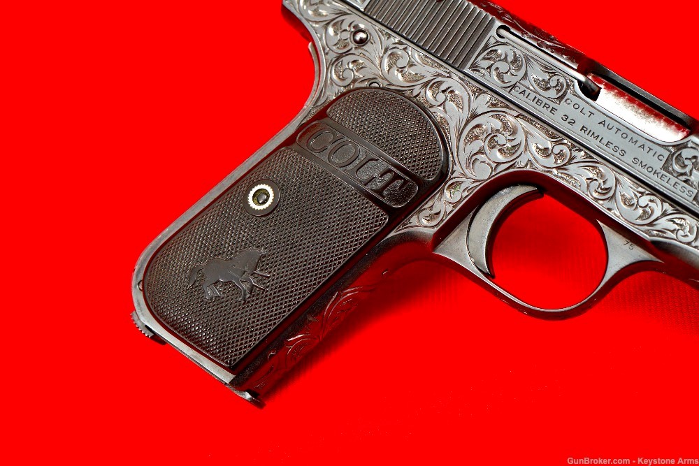 Beautiful Pre-War 1920 Colt M1903 Pocket Hammerless Engraved-img-8