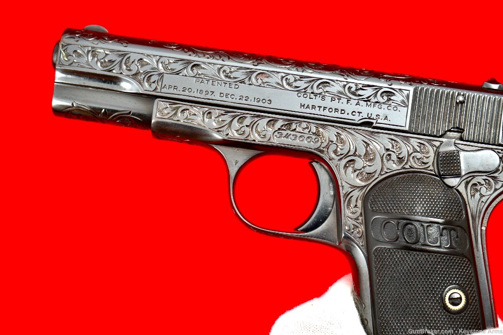 Beautiful Pre-War 1920 Colt M1903 Pocket Hammerless Engraved-img-11