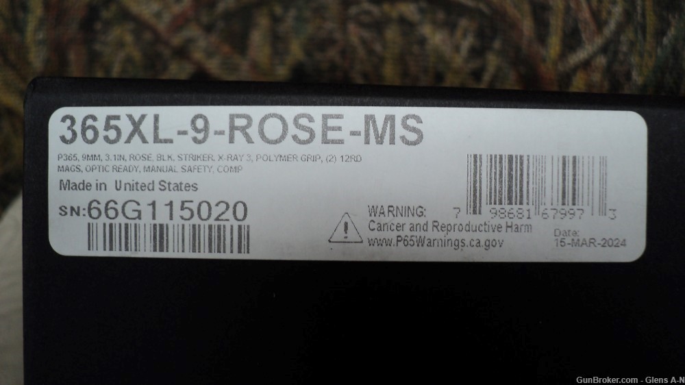 NEW Sig Sauer P365XL ROSE 9mm 3" 10+1 striker fire 365XL-9-ROSE-MS .01 NR-img-6