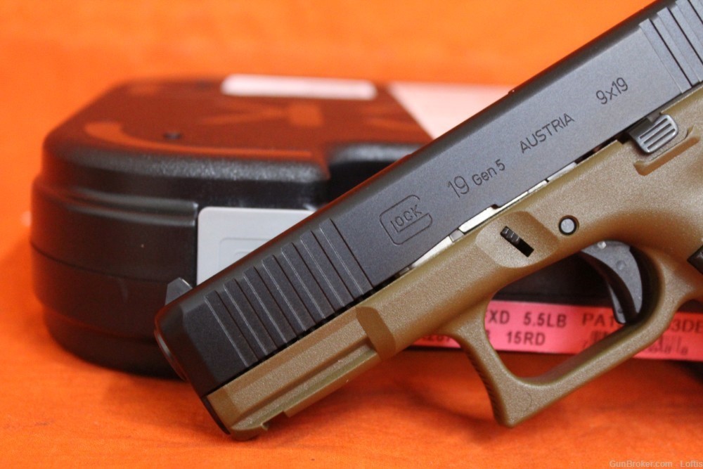 Glock 19 Gen5 FDE Frame 9mm NEW! Free Layaway!-img-2