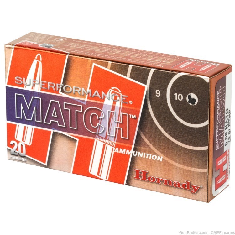 Hornady Superformance Match 75 Grain HPBT Brass 5.56 20Rds-img-2