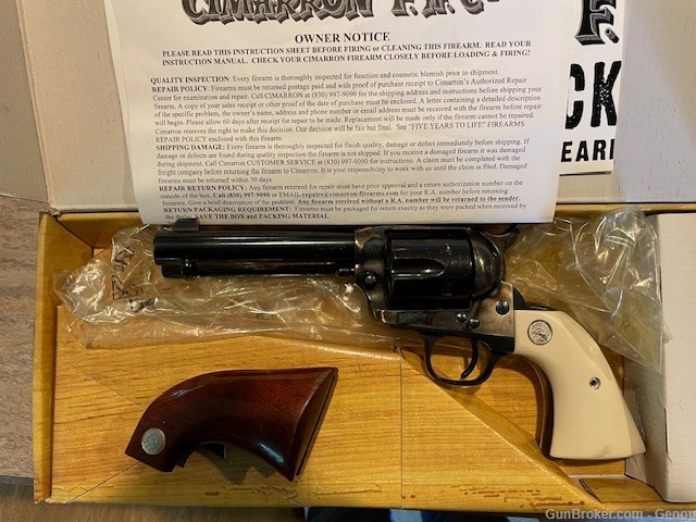 Cimarron Model P .44 Special 4 3/4" Barrel with "Ivory" grips-img-2
