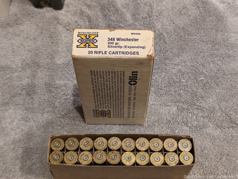 Vintage box of  348 Winchester brass full-20-img-1
