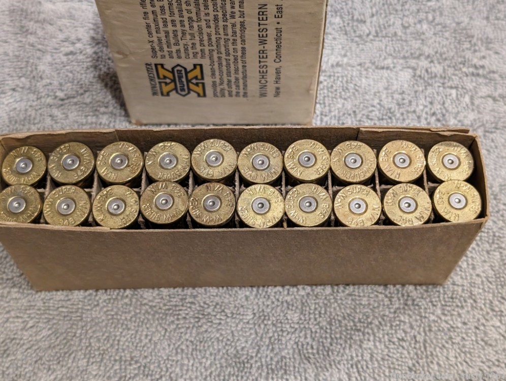 Vintage box of  348 Winchester brass full-20-img-2