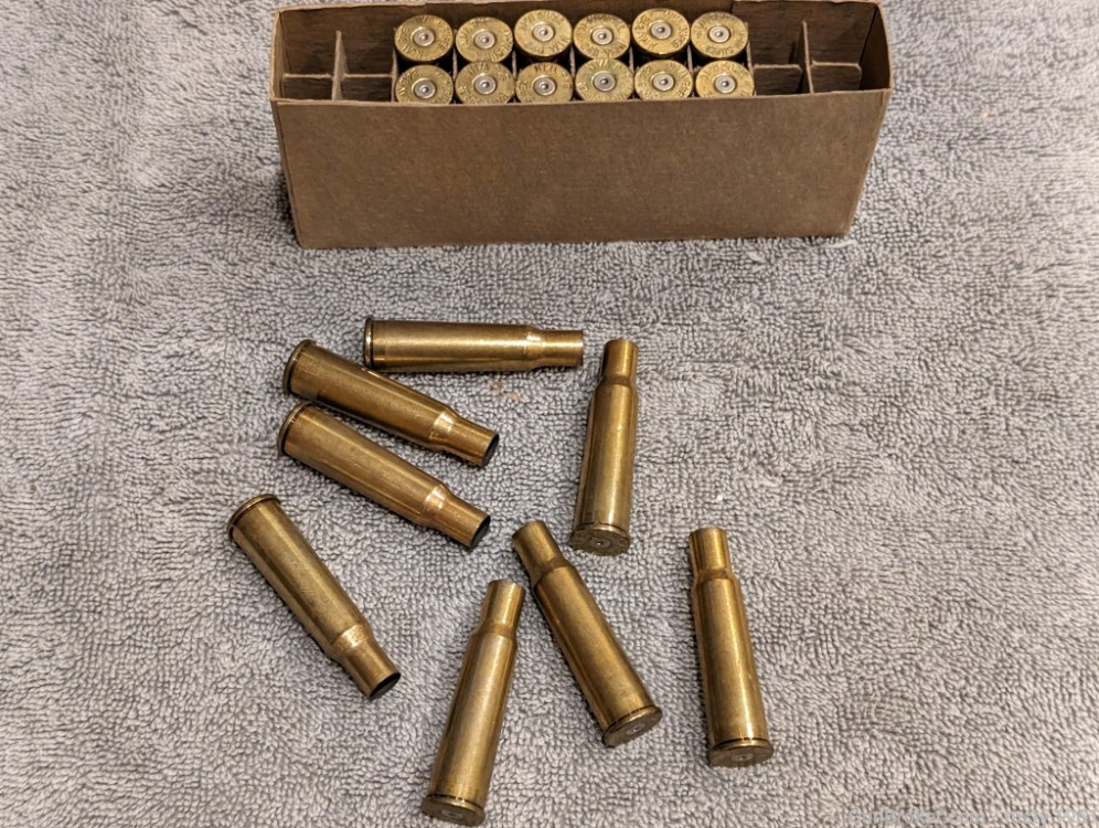 Vintage box of  348 Winchester brass full-20-img-3