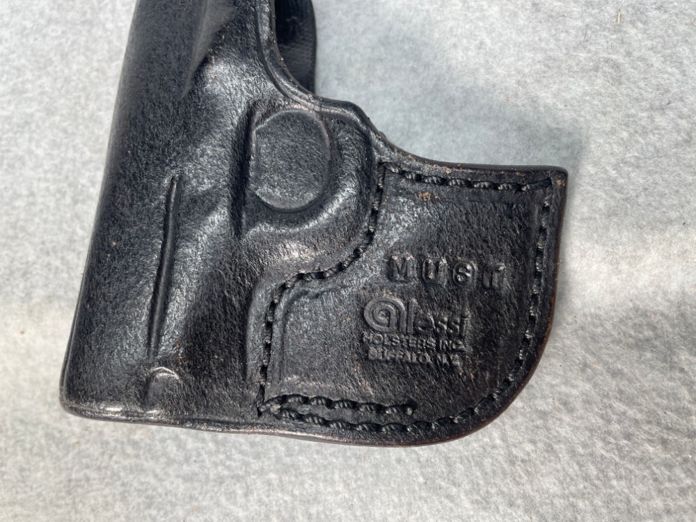 ALESSI Colt MUSTANG .380 Leather POCKET Holster Left Hand 380 ACP-img-2