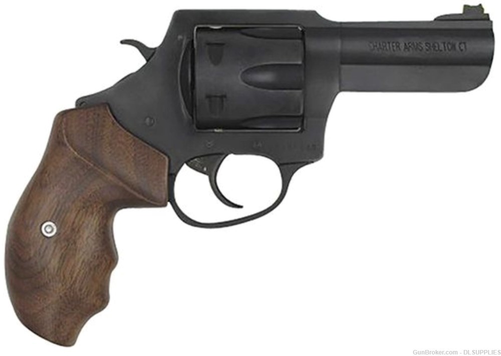 CHARTER ARMS PROFESSIONAL BLACK NITRIDE FINISHWOOD GRIPS 3" BBL .357MAG-img-0